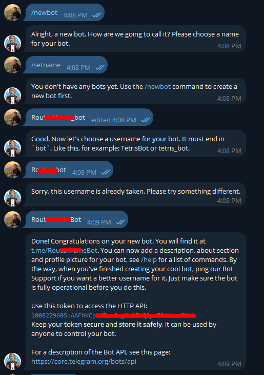 Create Bot with BotFather