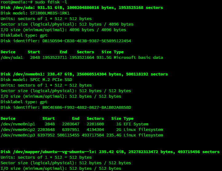 fdisk partition management